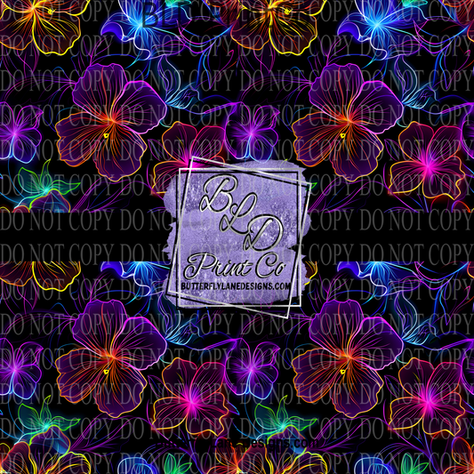 Neon Florals PV 1137  ::  Patterned Vinyl