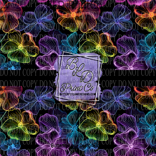 Neon Florals PV 1142   ::  Patterned Vinyl