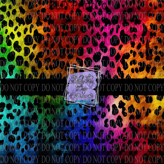 Neon Rainbow Leopard print 2  PV637 M   Patterned Vinyl