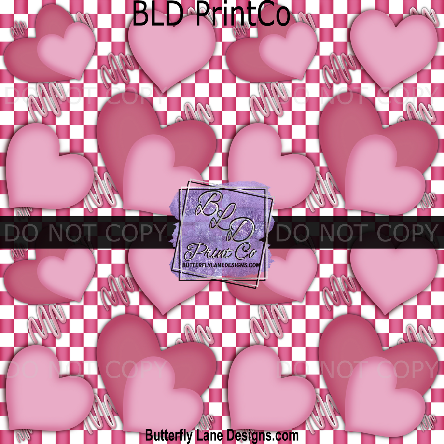 Hearts and hearts hot pink and white checkered BPV0011 - BLD Exclusive