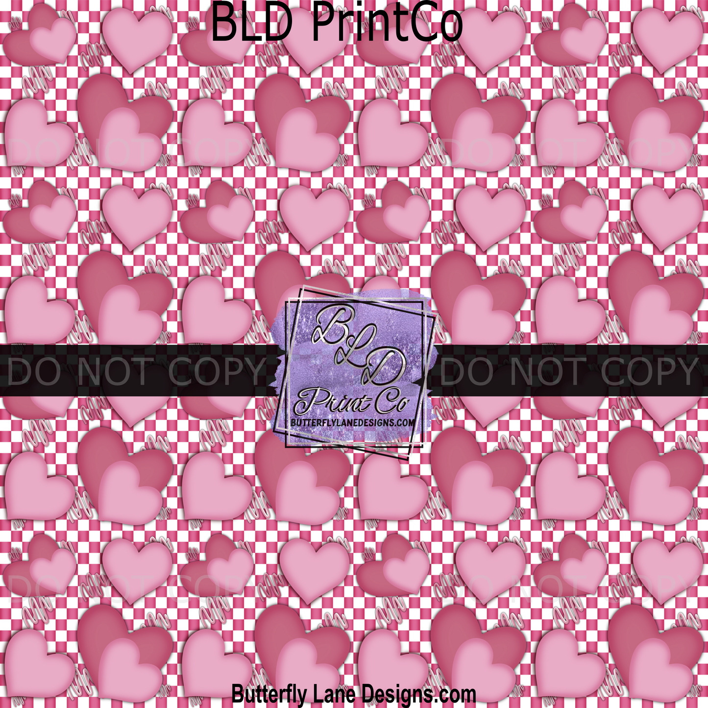 Hearts and hearts hot pink and white checkered BPV0011 - BLD Exclusive