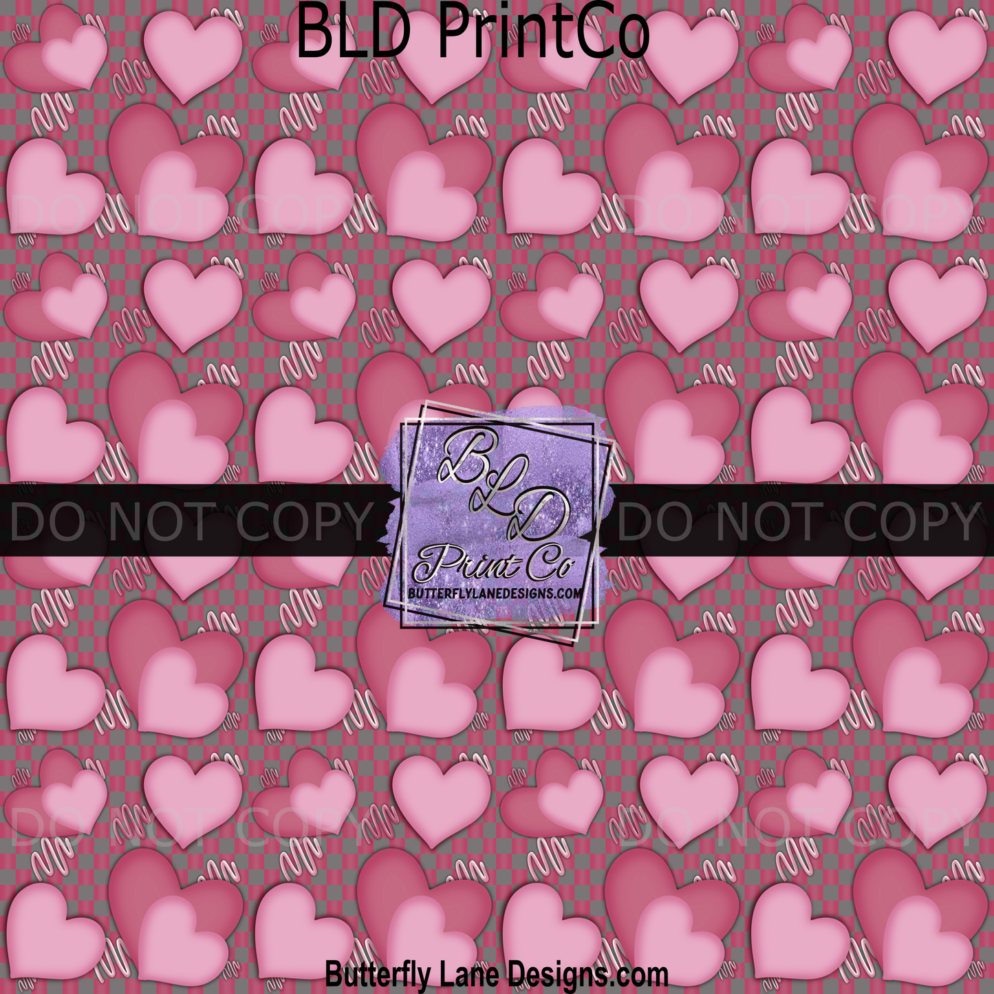 Hearts and hearts-Pink and grey checkered BPV0015 - BLD Exclusive