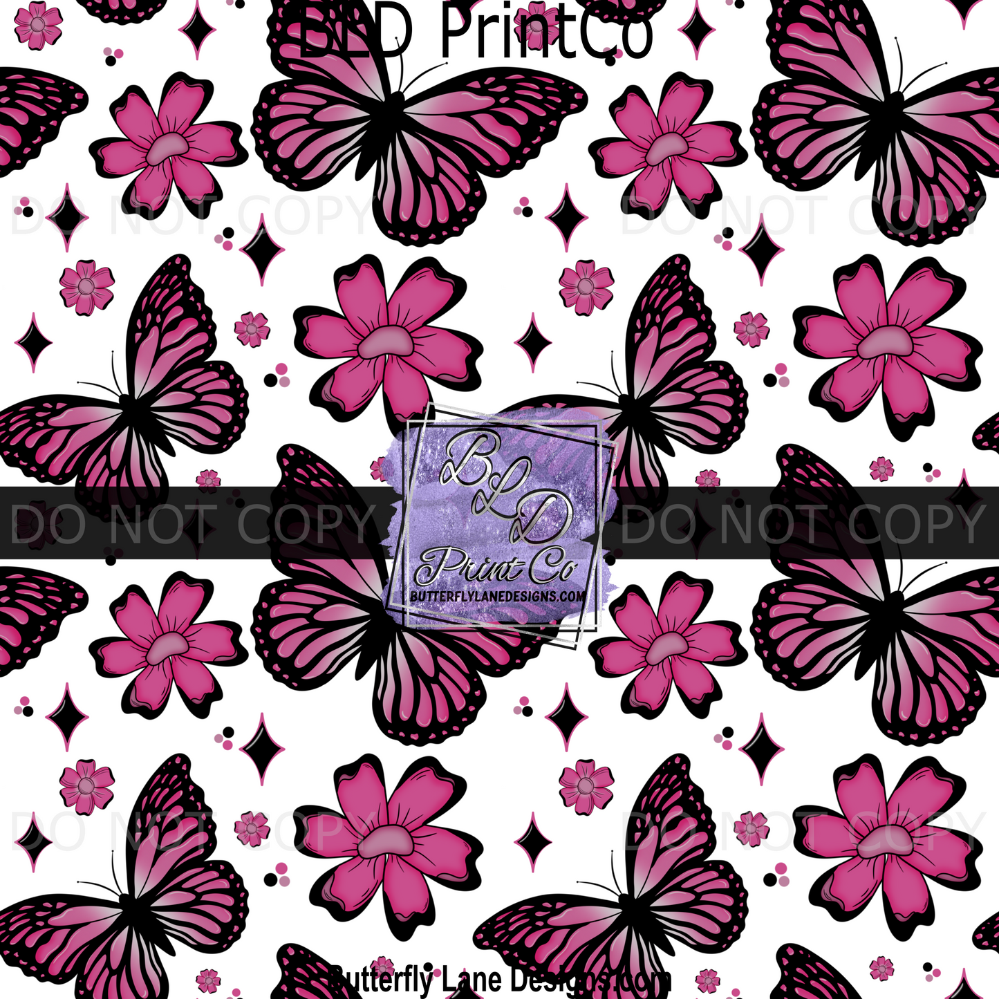 Hot Pink Butterflies and florals- BPV0018- BLD Exclusive