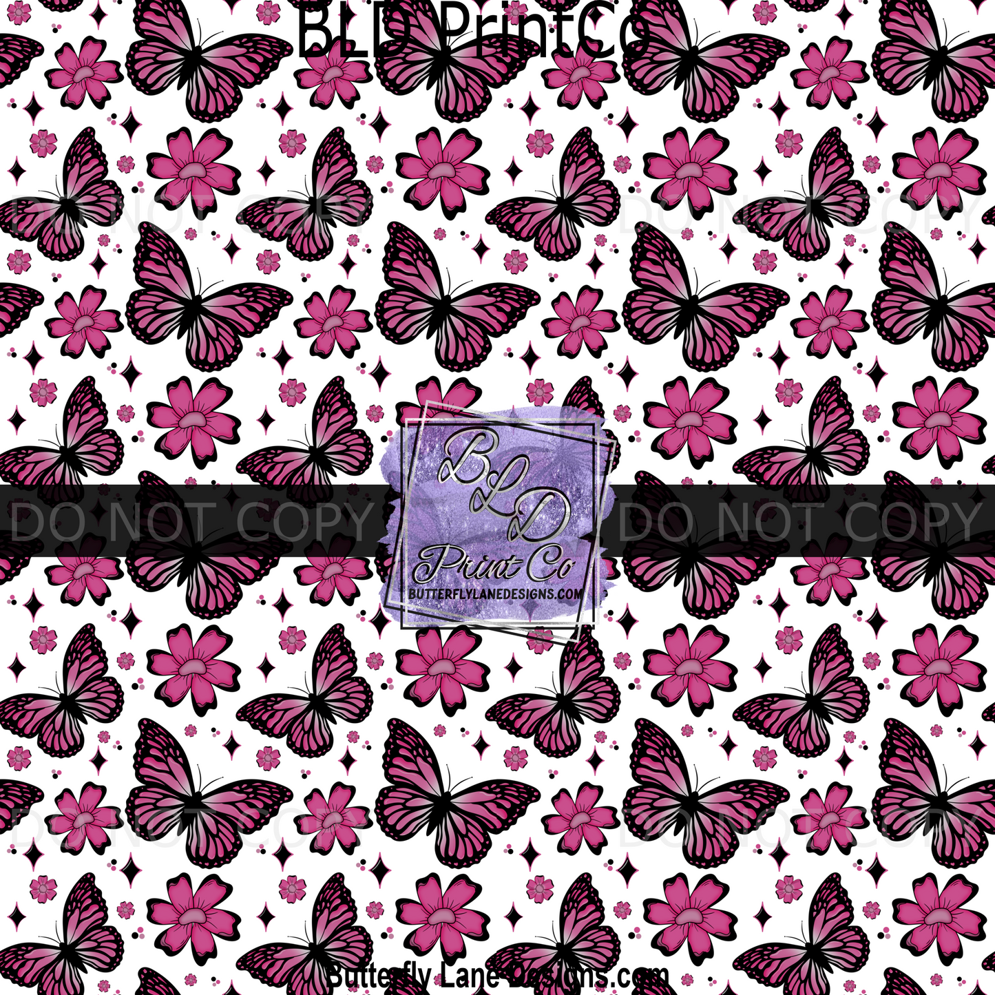 Hot Pink Butterflies and florals- BPV0018- BLD Exclusive