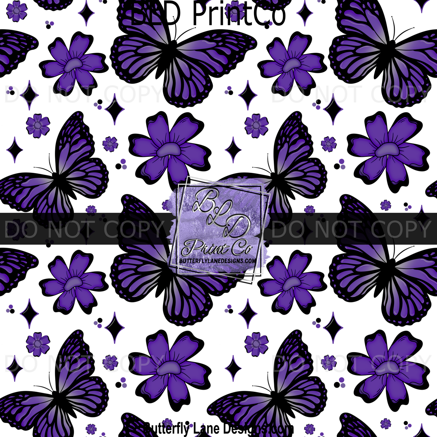 Dark Purple Butterflies and florals-BPV0019- BLD Exclusive