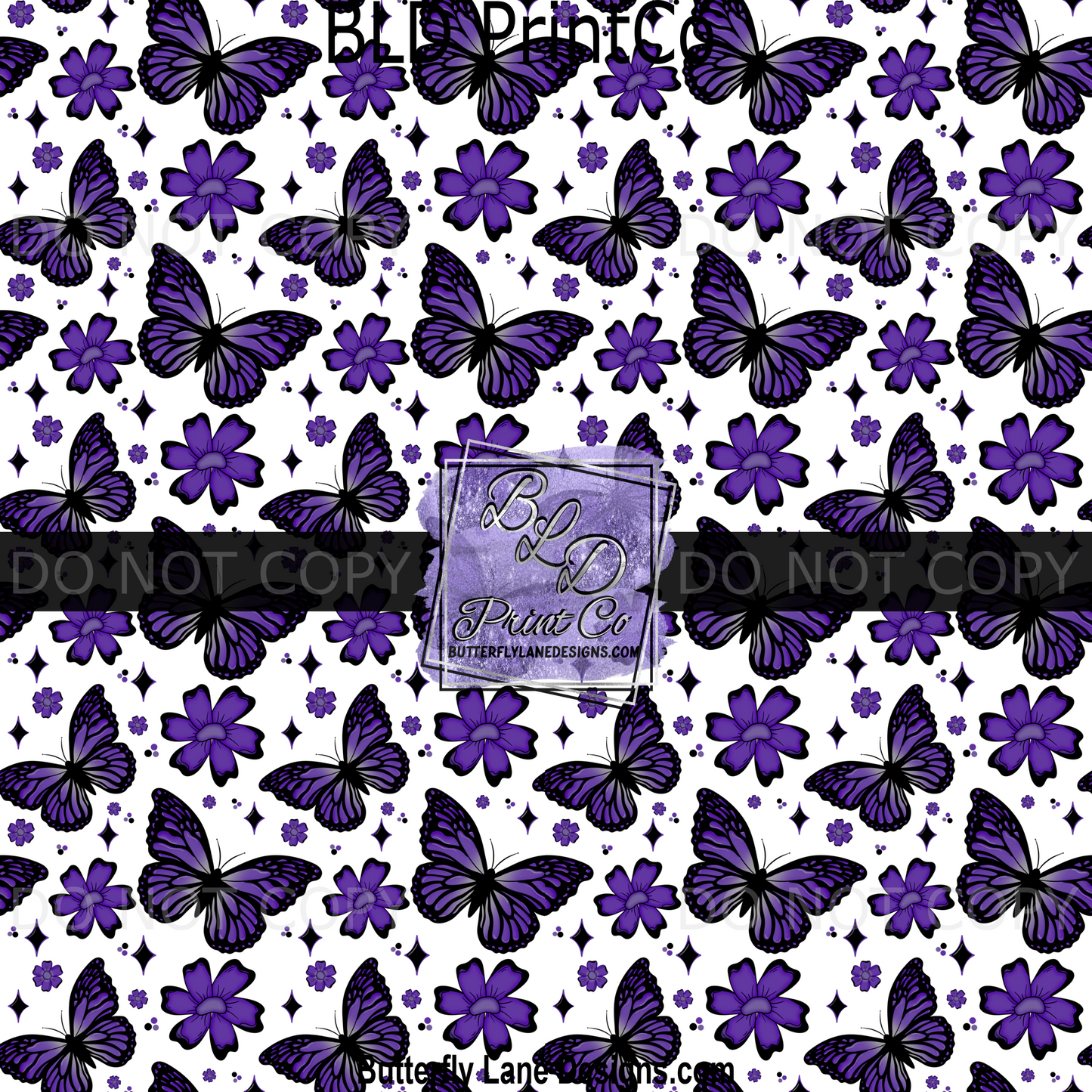 Dark Purple Butterflies and florals-BPV0019- BLD Exclusive