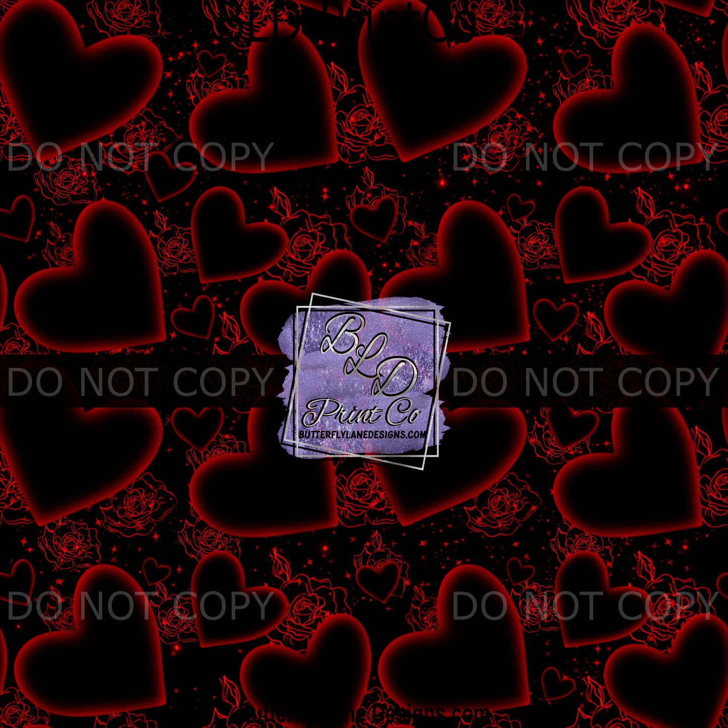 Black & Red Hearts and roses - BPV0021- BLD Exclusive