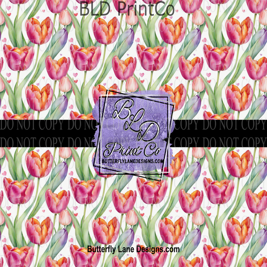 Watercolor tulips PV 1024  Patterned Vinyl