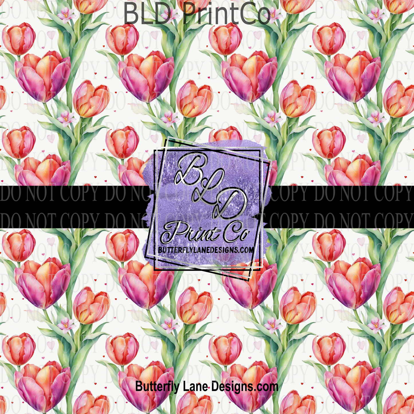 Watercolor tulips PV 1026  Patterned Vinyl