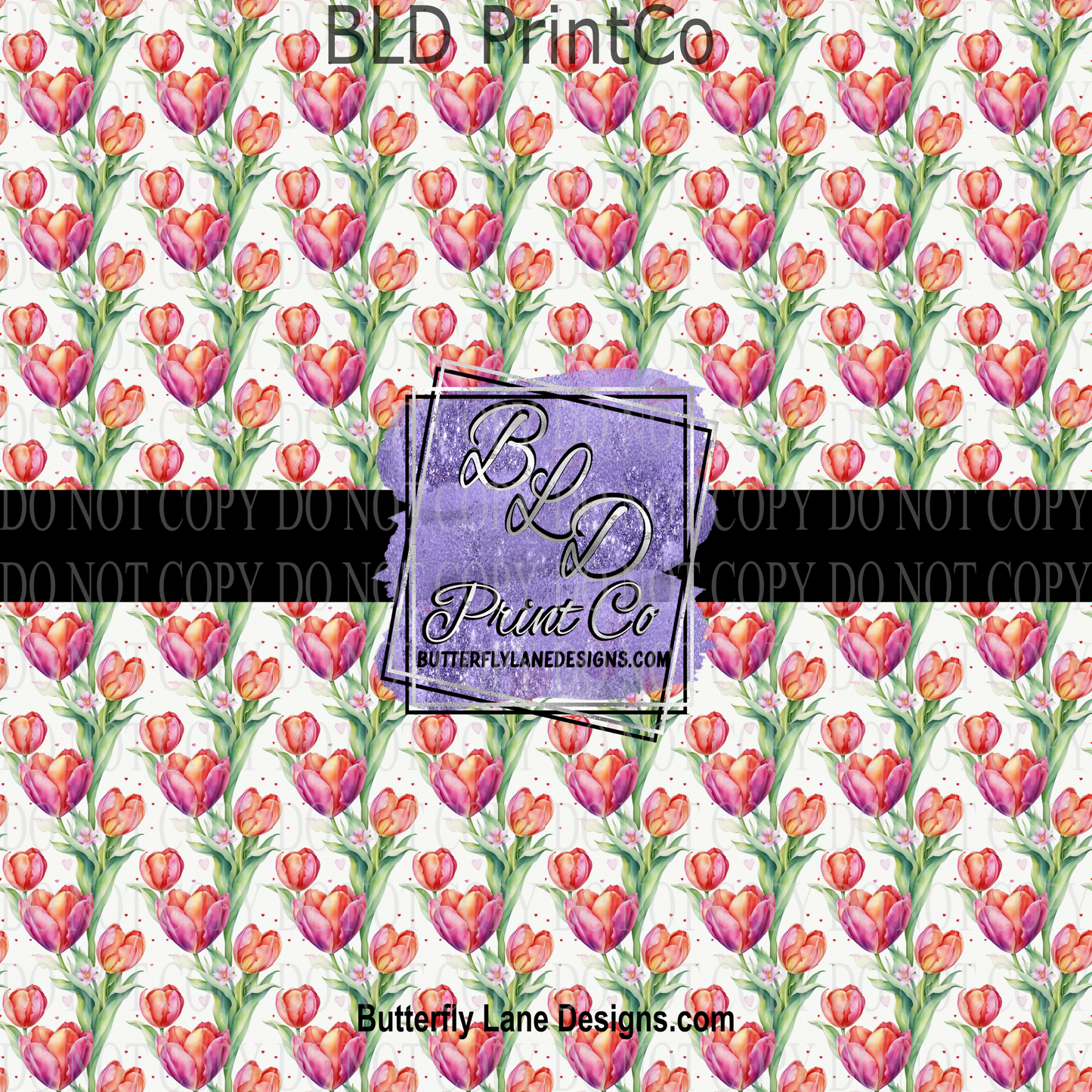 Watercolor tulips PV 1026  Patterned Vinyl