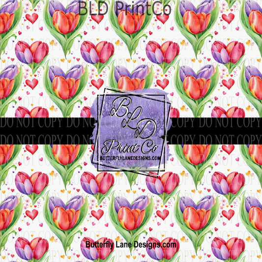 Watercolor tulips PV 1027  Patterned Vinyl