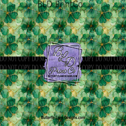 Watercolor Green Shamrocks - PV 1037   Patterned Vinyl