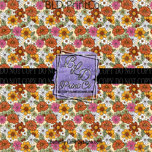 Boho Style florals  PV 1042  Patterned Vinyl