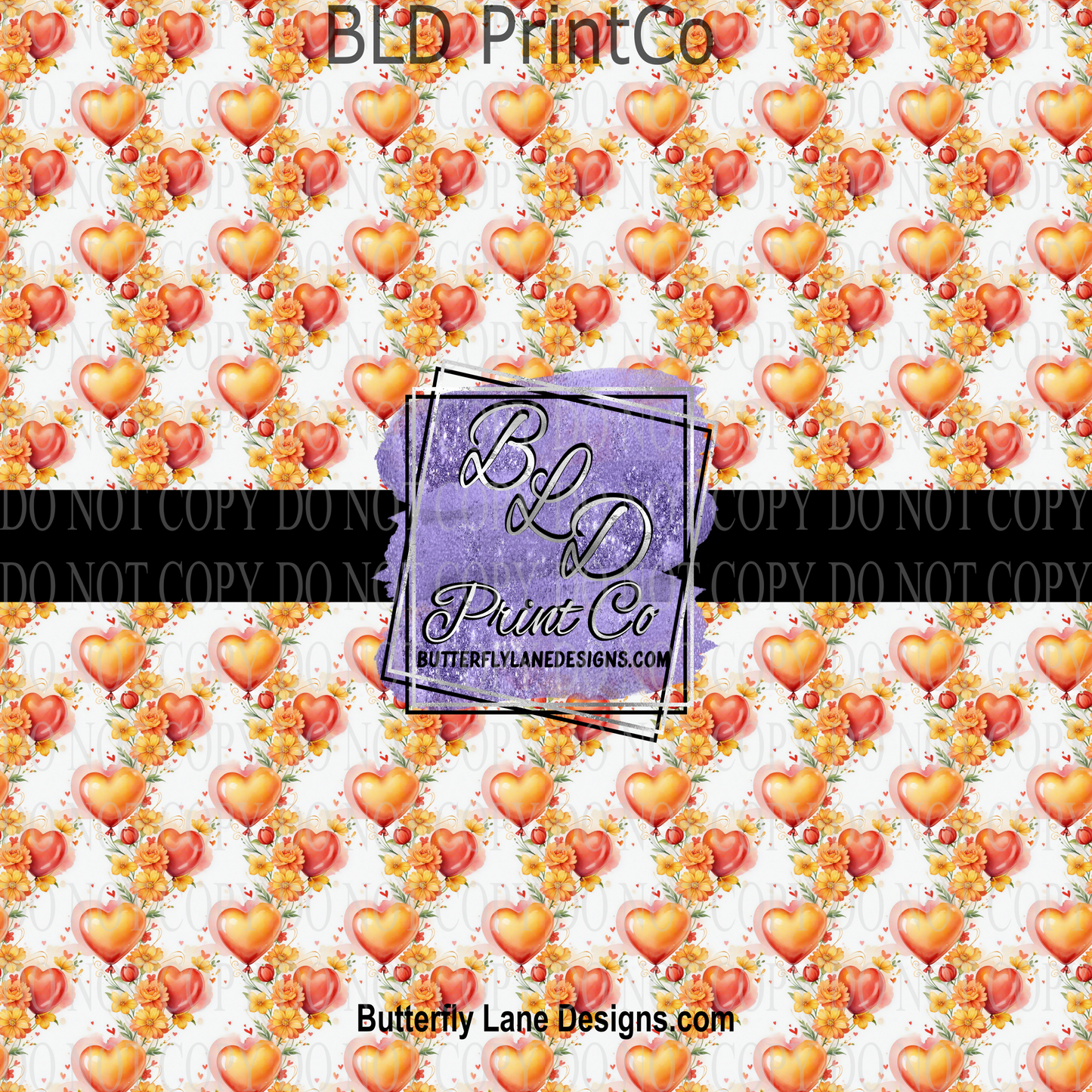 Spring Floral hearts PV 1051 - Pattern Vinyl