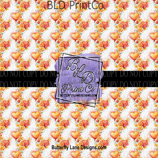 Spring Floral hearts PV 1051 - Pattern Vinyl