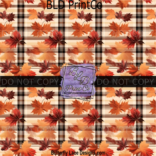 PV 1463  Plaid and fall leaves