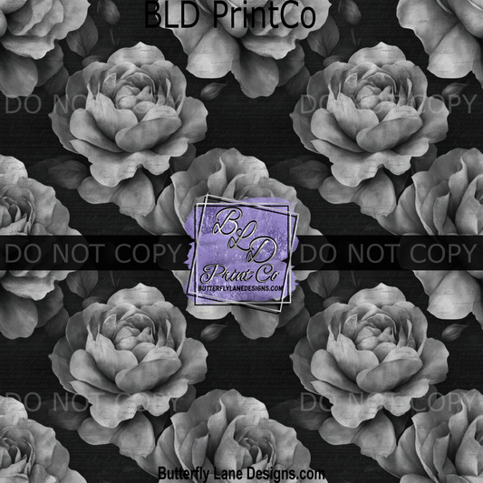 PV1816 Black and grey monochrome roses