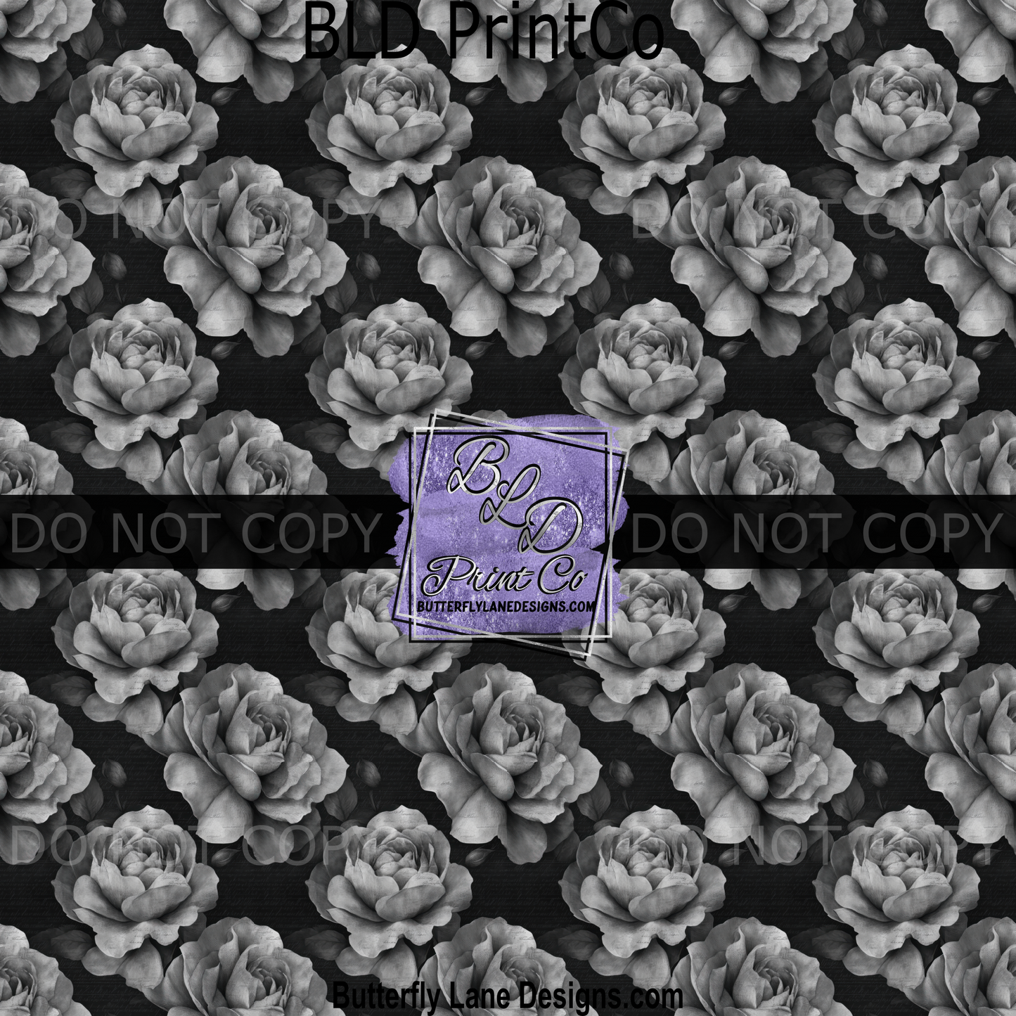 PV1816 Black and grey monochrome roses