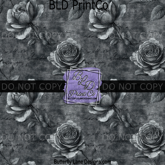 PV1817 Black and grey monochrome roses