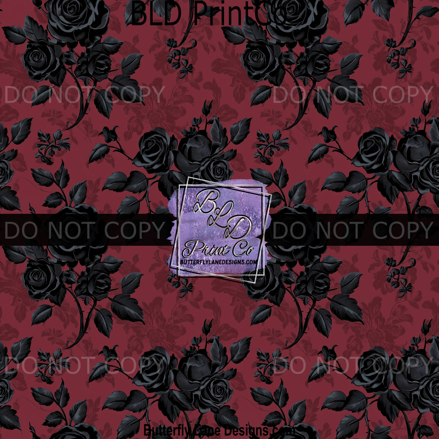 PV1820 Gothic Dark burgundy and black Roses