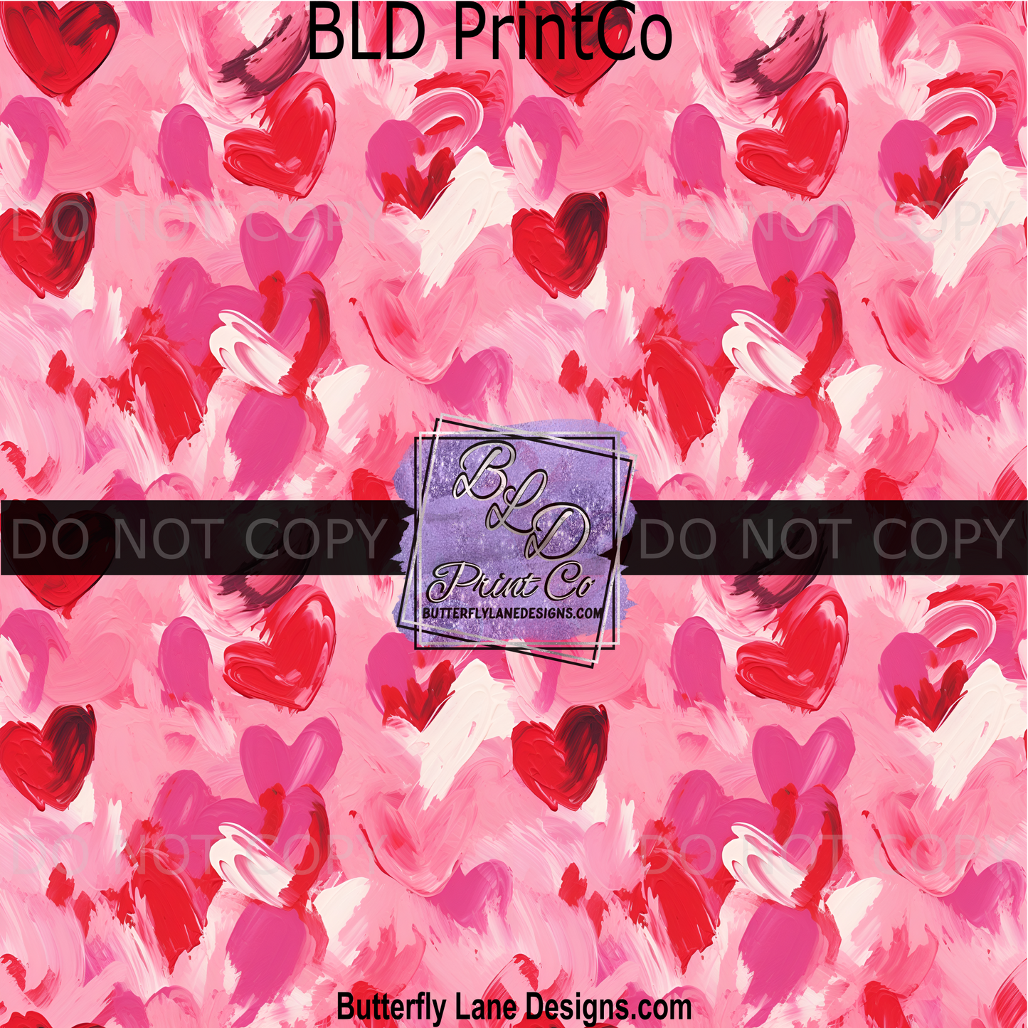 Pink hearts- oil paint effect -PV 1863