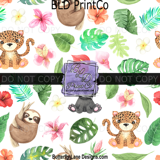 PV 2059 Tropical-floral-baby animals