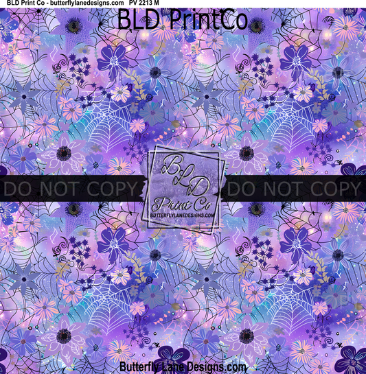Boo-Pastel spider webs and florals PV 2213