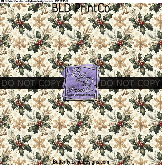 PV 2245 Holly Berry with gold tones