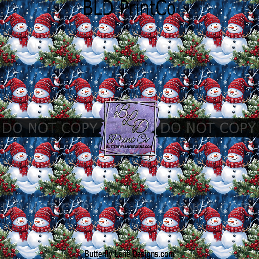PV 2250 Christmas Snowmen and holly berry