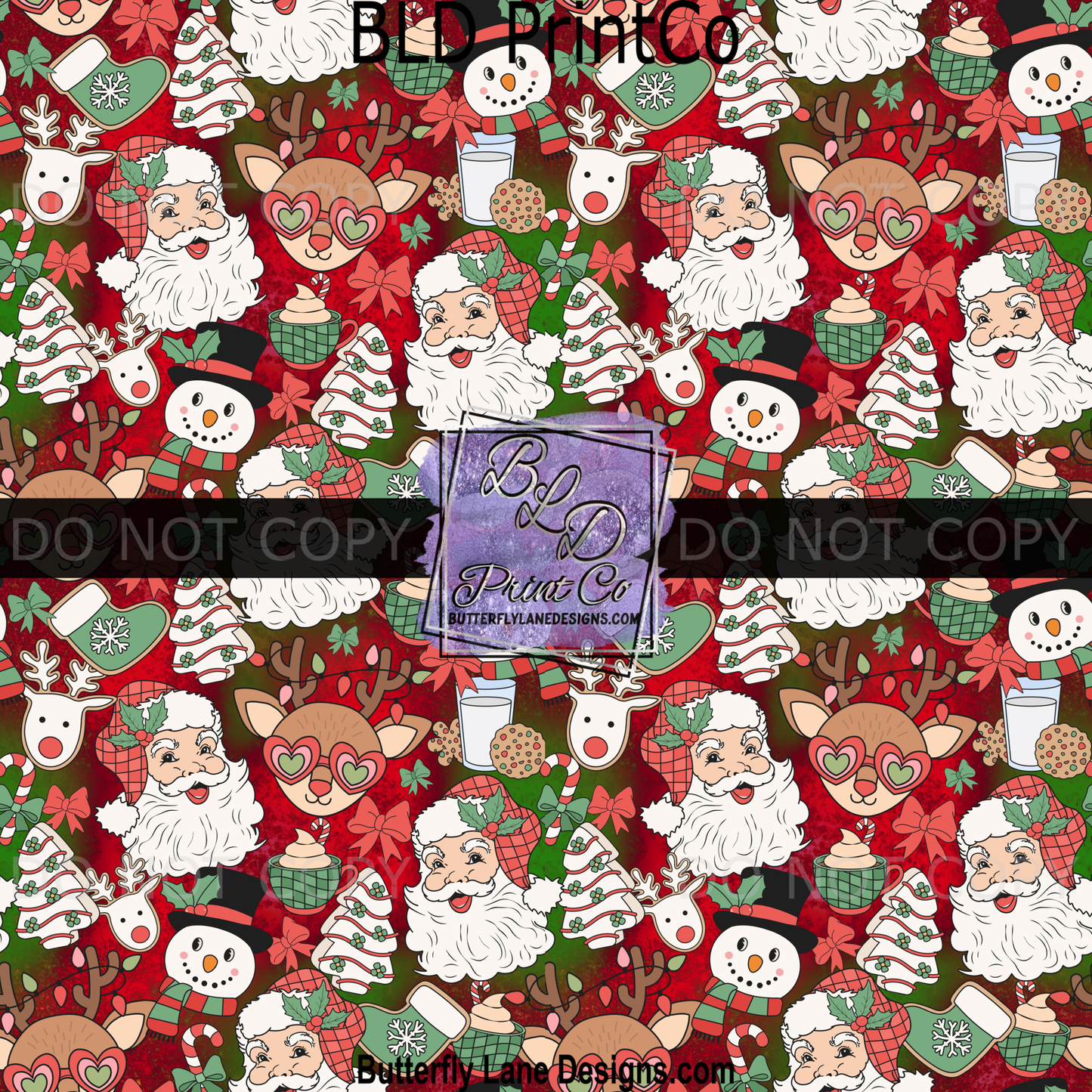PV 2252 Christmas Elements-Santa -trees-deer-cakes