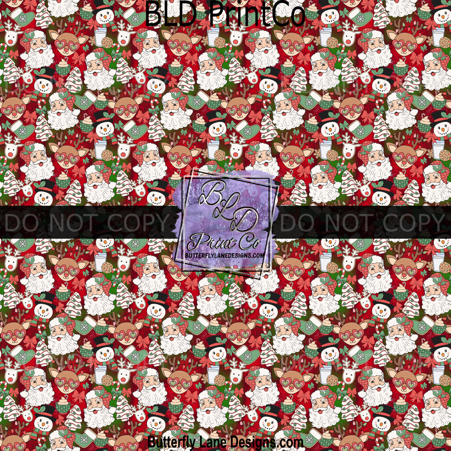 PV 2252 Christmas Elements-Santa -trees-deer-cakes