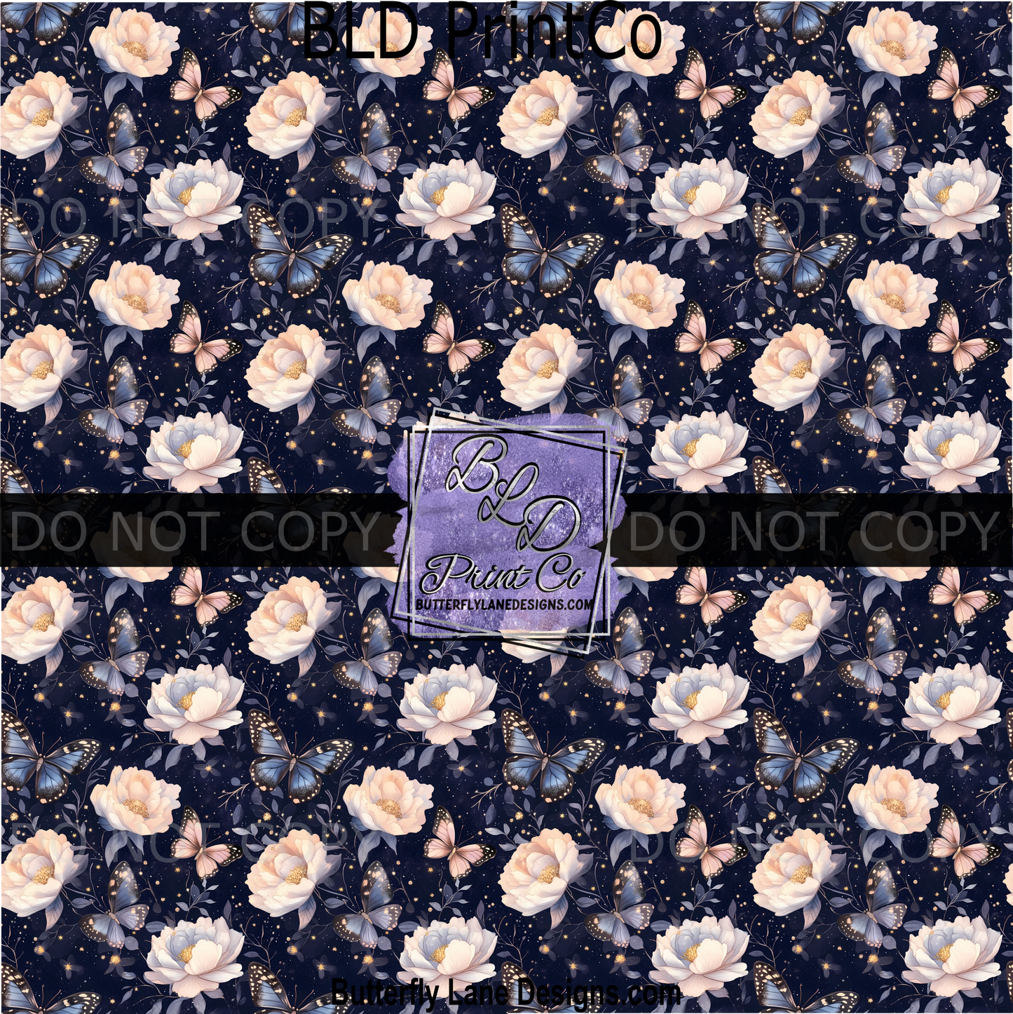 PV 2290 Midnight flowers with butterfly