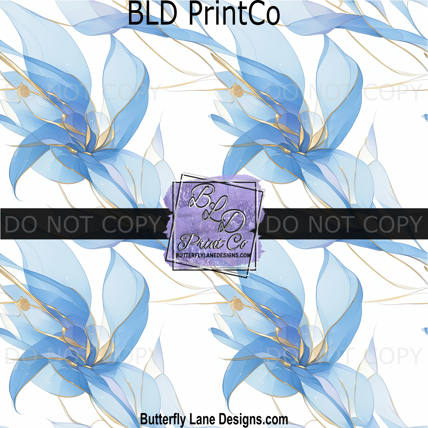PV 2292 Watercolor flowers blue