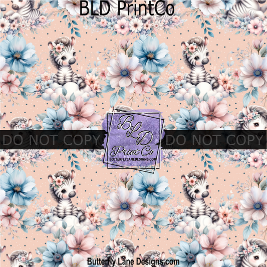 PV 2298 Baby Zebra on flowers