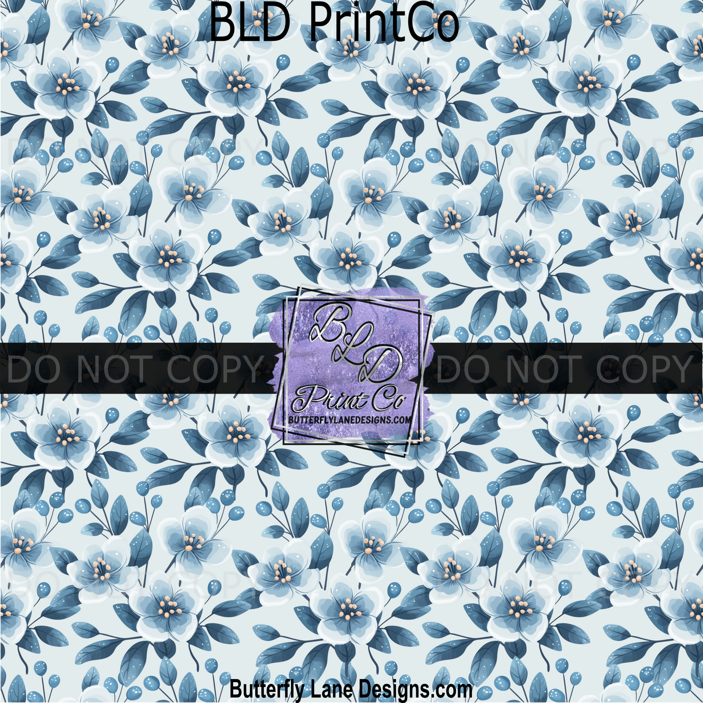 PV 2307 Blue flowers pattern