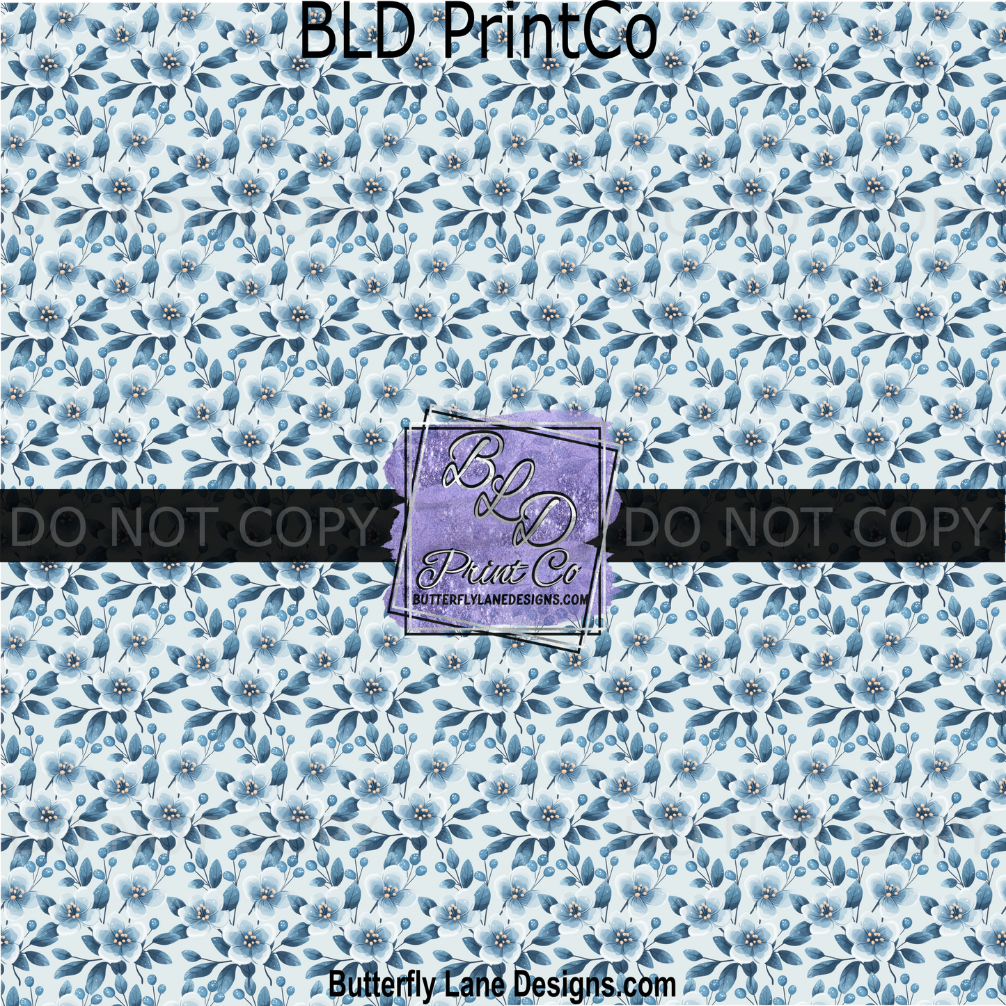 PV 2307 Blue flowers pattern