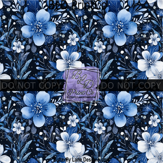 PV 2317 Nighttime florals blue