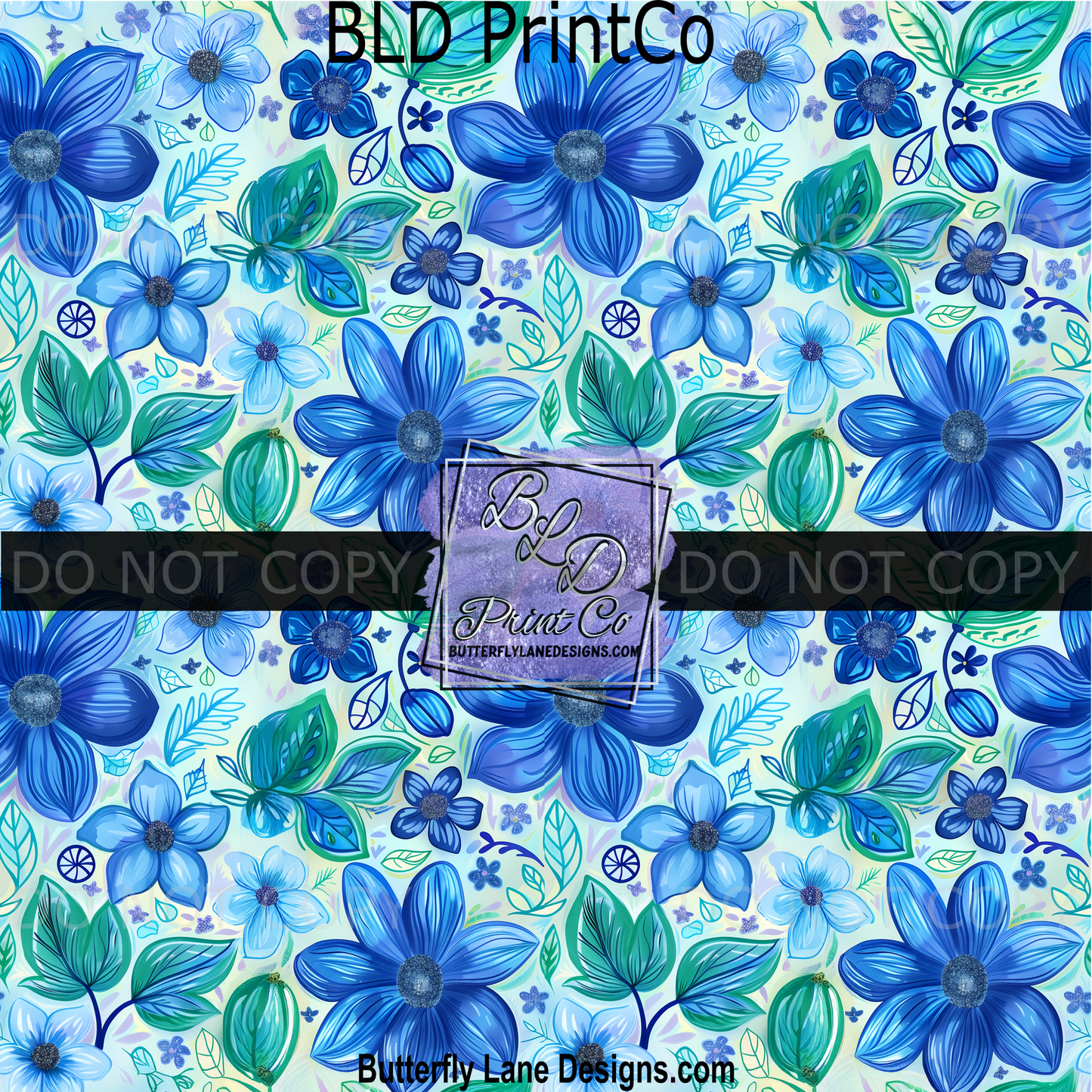 PV 2323 Plants and flowers blue