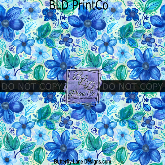 PV 2323 Plants and flowers blue