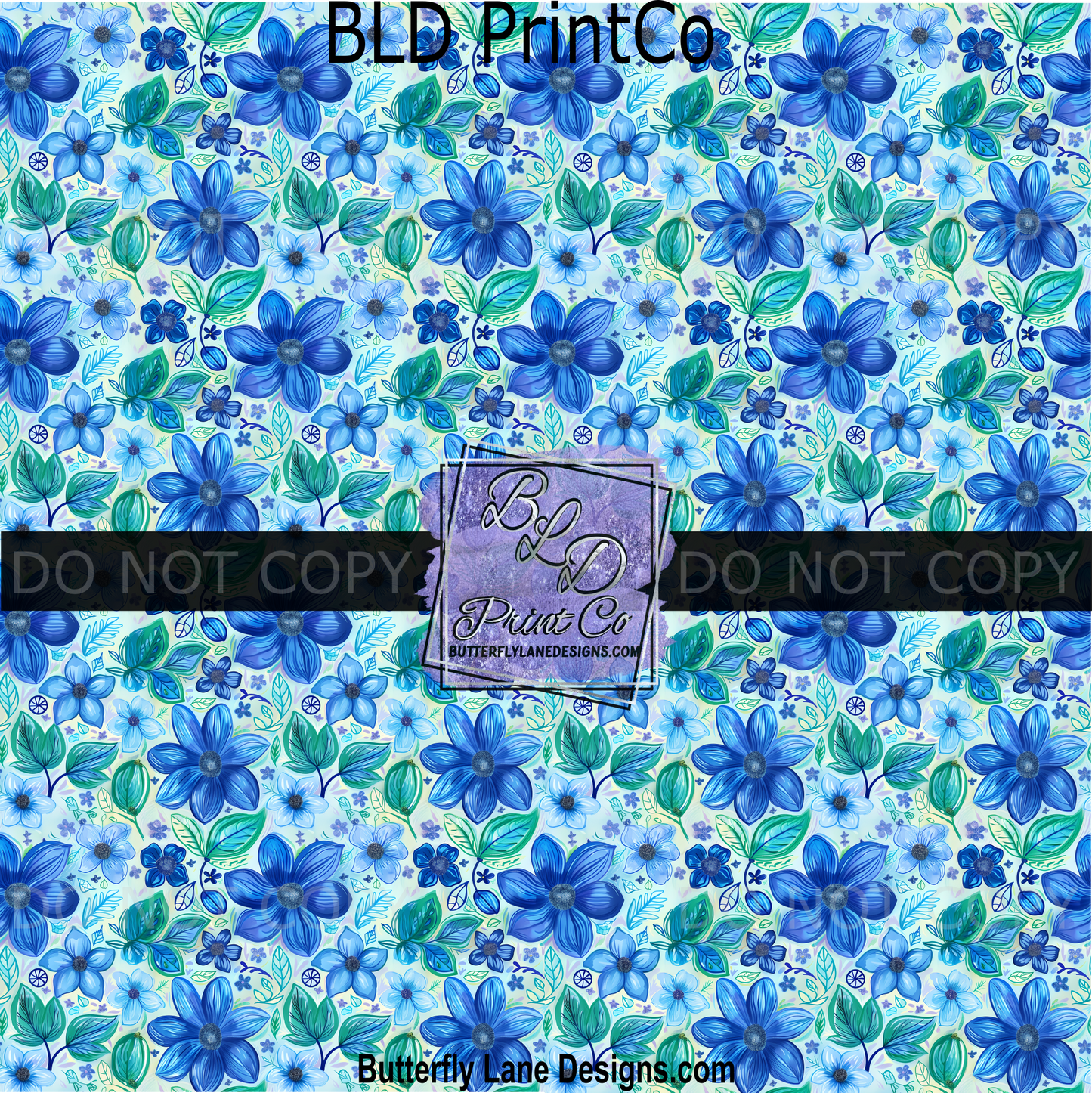 PV 2323 Plants and flowers blue