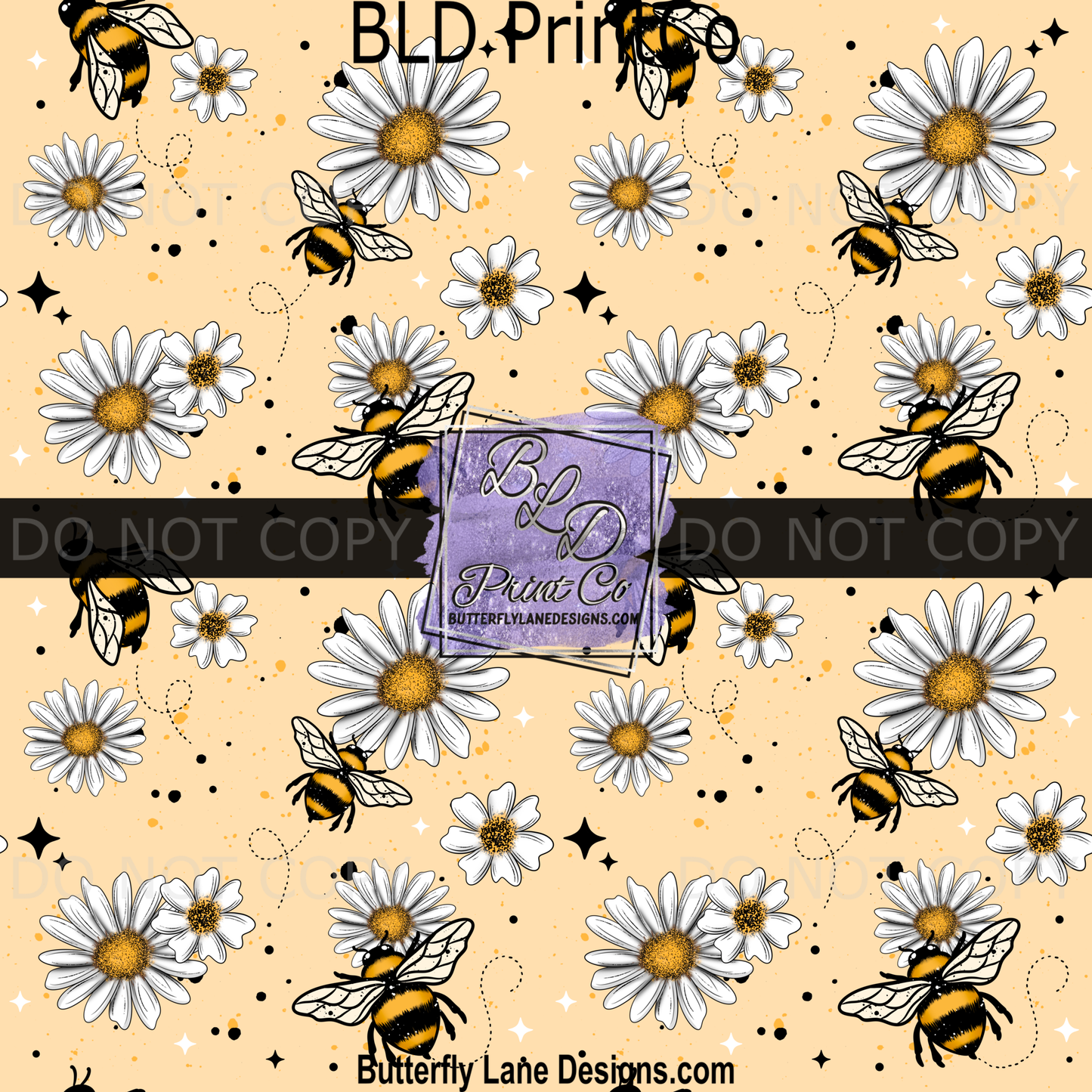 Daisy & Bumblebee Honey Yellow Seamless Design PV 2345
