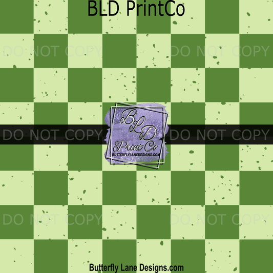 Green Distressed Checker | Sage Gingham Pattern  PV 2351