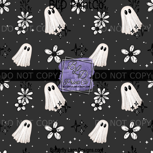 Grunge Floral Ghost | Spooky Boho Pattern | PV 2352