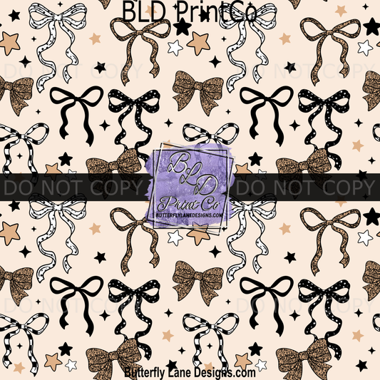 Leopard Print Bow Pattern | Coquette Aesthetic Design | PV 2353