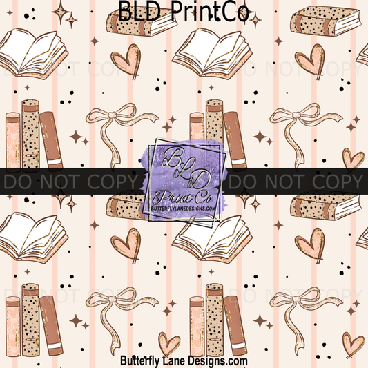 Read More Books Blush Print | Bookworm and Bow Design | PV 2365