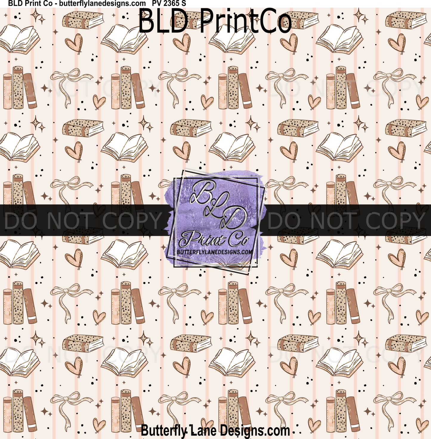Read More Books Blush Print | Bookworm and Bow Design | PV 2365