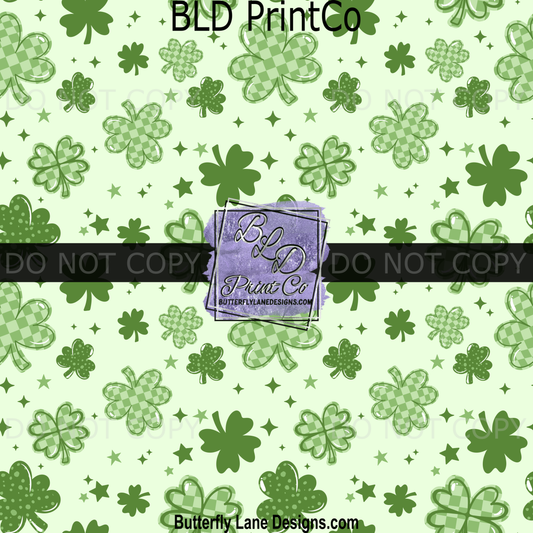 Shamrock Collage Print | Gingham Clover and St. Patrick's Design | PV 2366