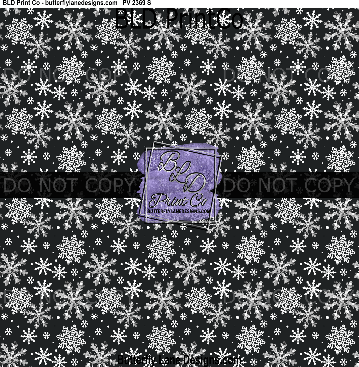 Snowflakes Collage Print | Silver Glitter and White Snowflake Design | PV 2369