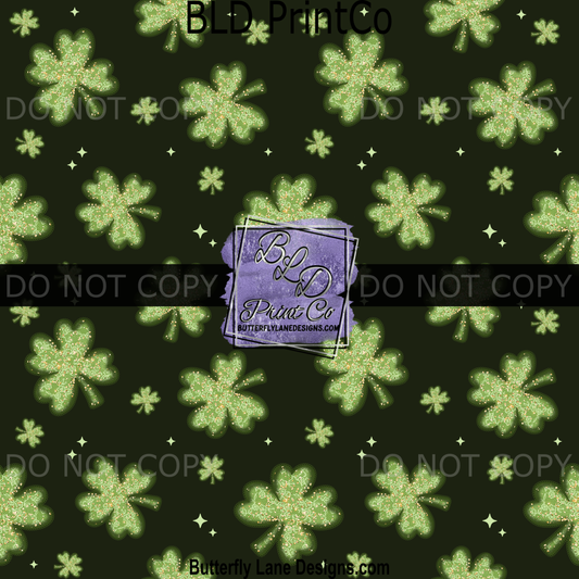 Sparkle Lace Shamrocks Print | Glitter Clover and Star Design | PV 2373