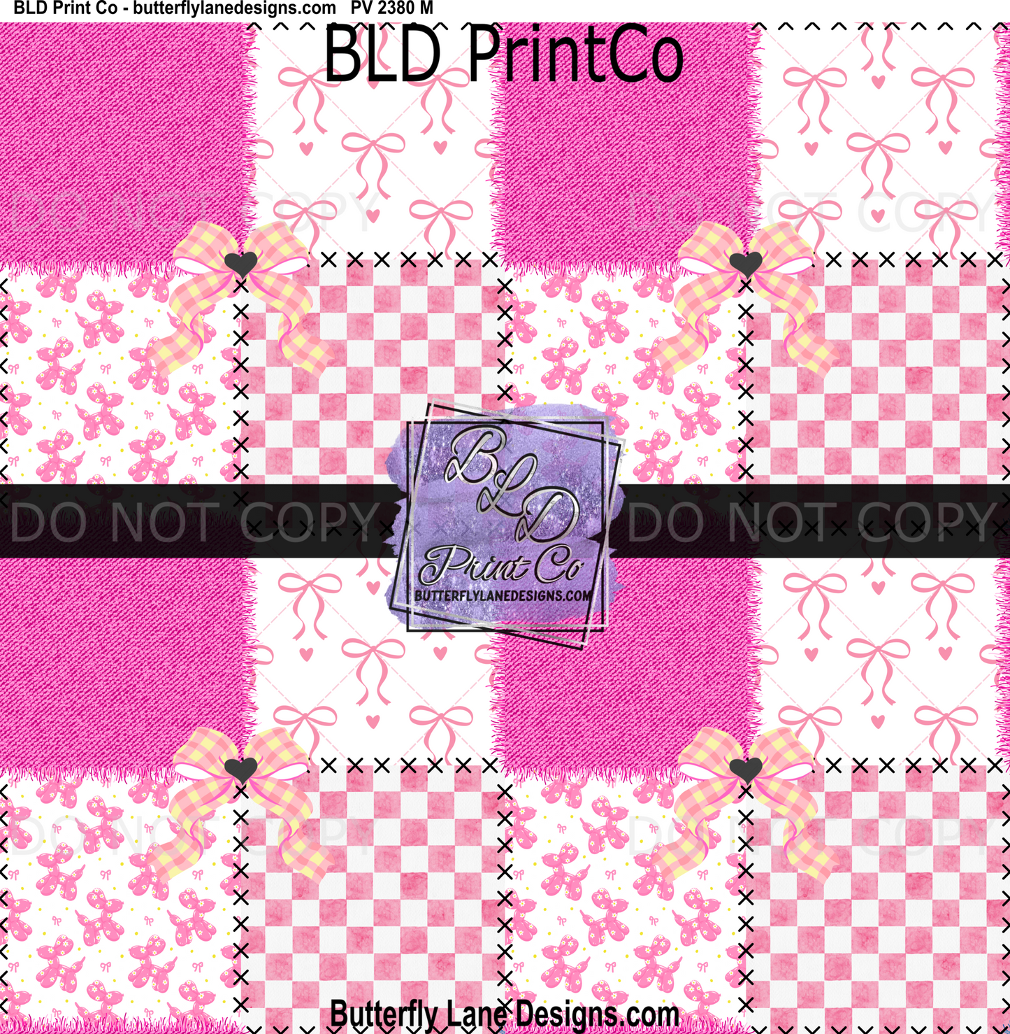 Bows & Balloon dogs- quilt pattern : PV 2380 BLD